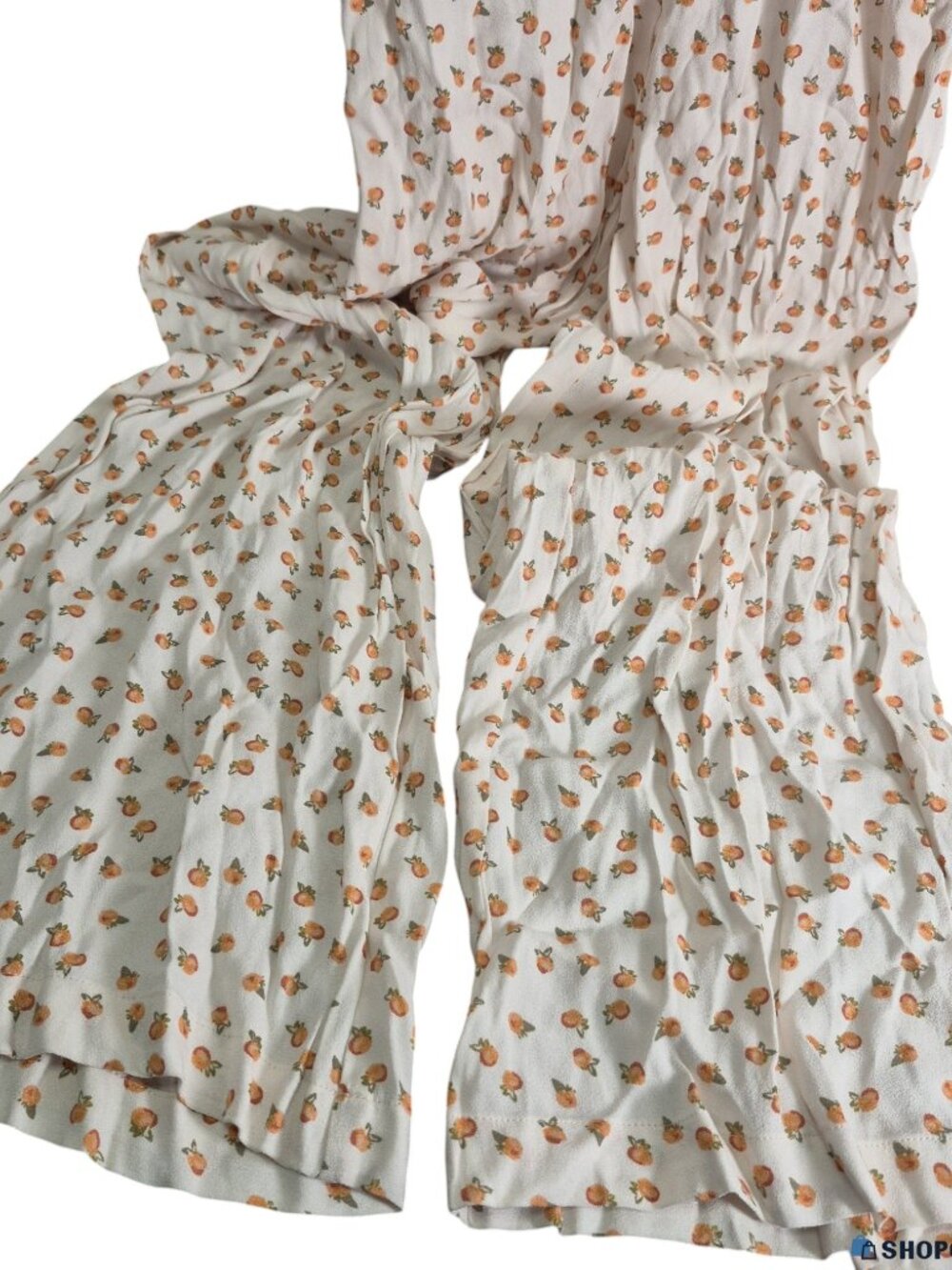 Free People Mia Peach Print Wide Leg Jumpsuit Size 2 - Picture 5 of 9